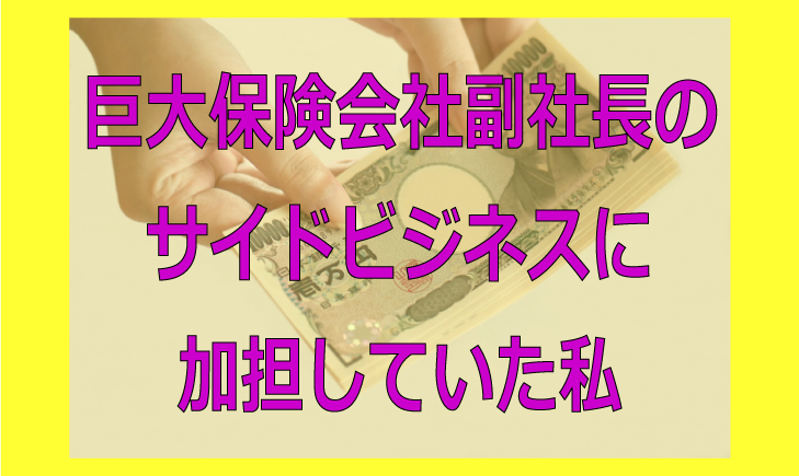 巨大生命保険会社副社長のサイドビジネスに加担していた私
